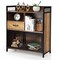 Industrial Sideboard Cabinet with Open Shelves Drawer and Countertop Rustic Brown